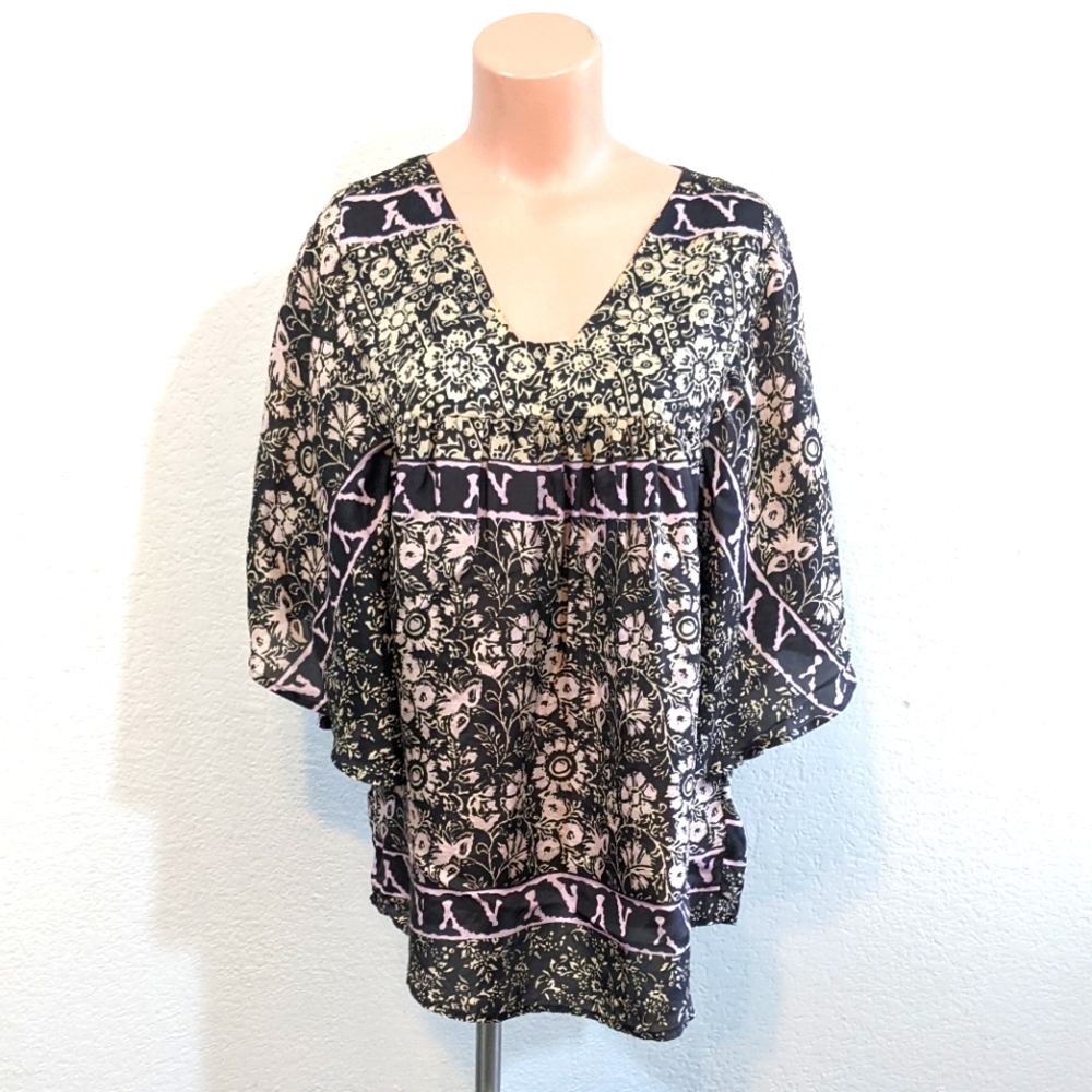 Anthropologie Sunner Silk Loose Tunic Blouse // Small
